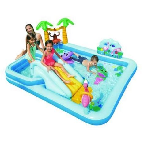 Piscina gonfiabile con scivoli